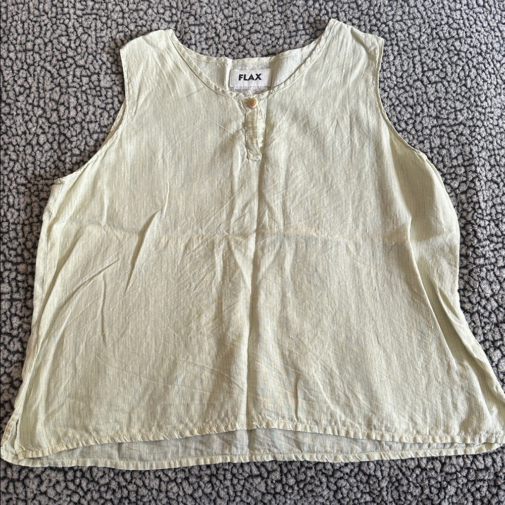 Flax striped 100 linen tank